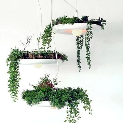 意大利设计铝材艺术吊灯 花盆空中花园盆栽植物北欧餐厅创意吊灯